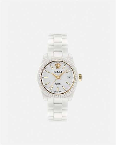 versace white watches vspot 0218 water resistant 50m|versace dv one automatic.